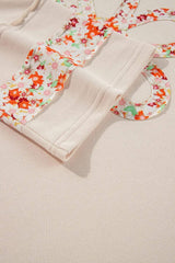 Exposed Seam Slit Floral Round Neck Blouse - Trendsi - Flyclothing LLC