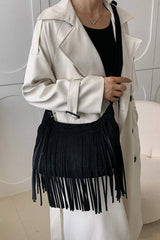 Suede Fringe Adjustable Strap Shoulder Bag - Trendsi - Flyclothing LLC