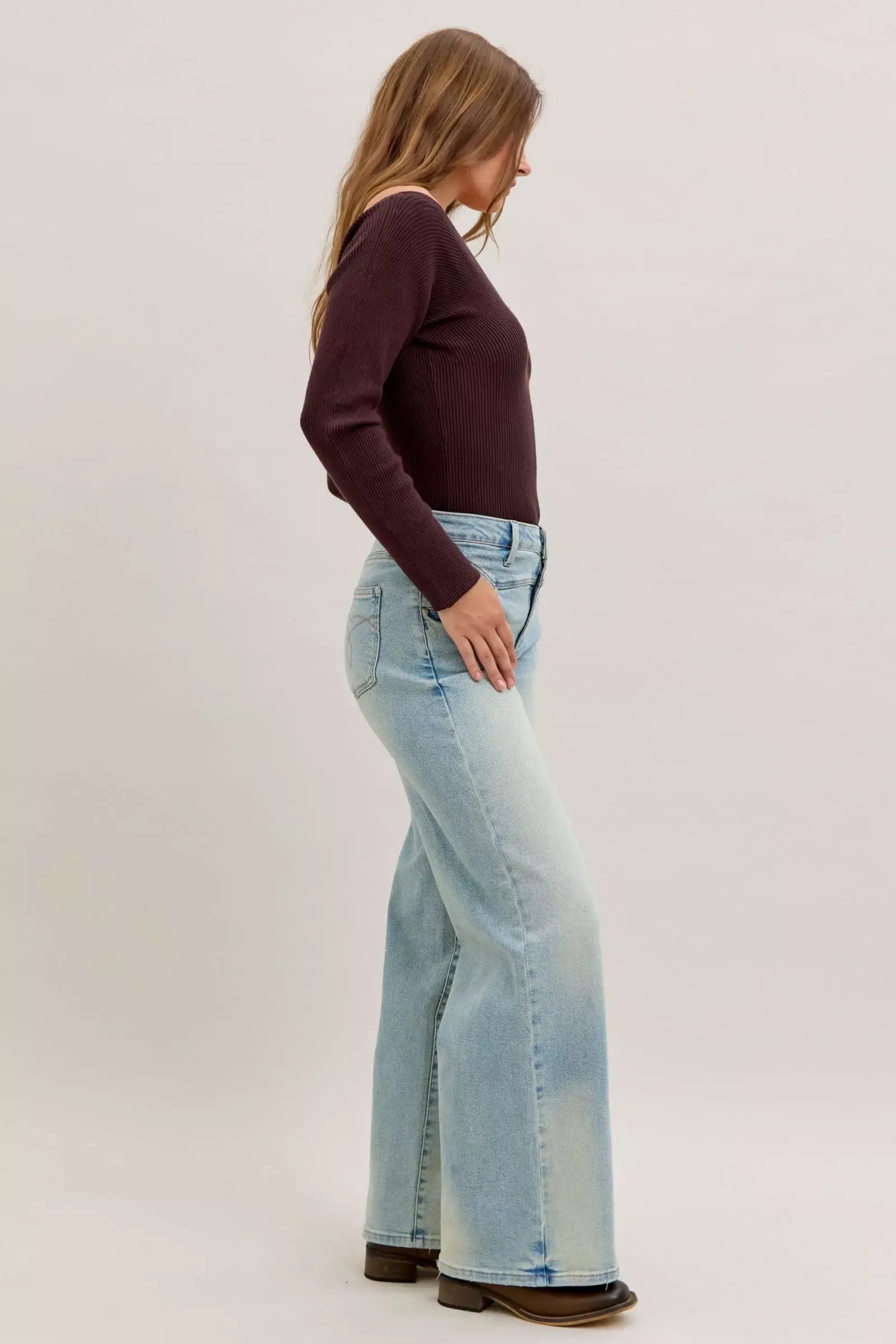 Judy Blue High Waist Column Straight Jeans - Trendsi - Flyclothing LLC
