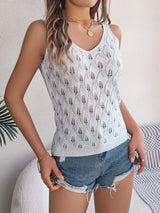 Openwork Wide Strap Knit Vest - Trendsi - Flyclothing LLC