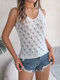 Openwork Wide Strap Knit Vest - Trendsi
