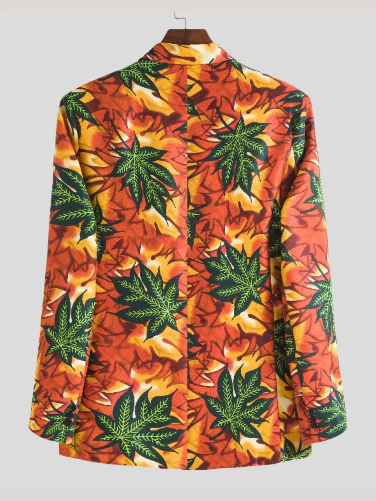 Men's Plus Size Vibrant Leaf Print Blazer - Trendsi - Flyclothing LLC