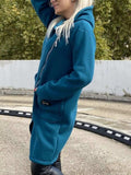 Full Size Asymmetrical Zip-Up Hooded Fleece Outerwear Plus Size - Trendsi - Flyclothing LLC