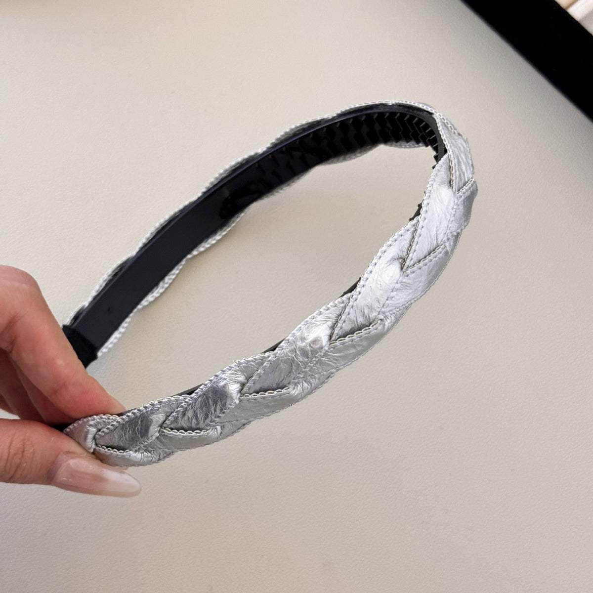 PU Leather Braided Hair Headband - Trendsi - Flyclothing LLC