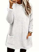 Fleece Long Sleeve Sweatshirt - Trendsi - Flyclothing LLC