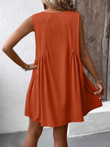 Ivy Lane Ruched V-Neck Sleeveless Mini Dress - Trendsi - Flyclothing LLC