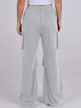 Elastic Waist Wide Leg Pants with Pockets - Trendsi - Flyclothing LLC