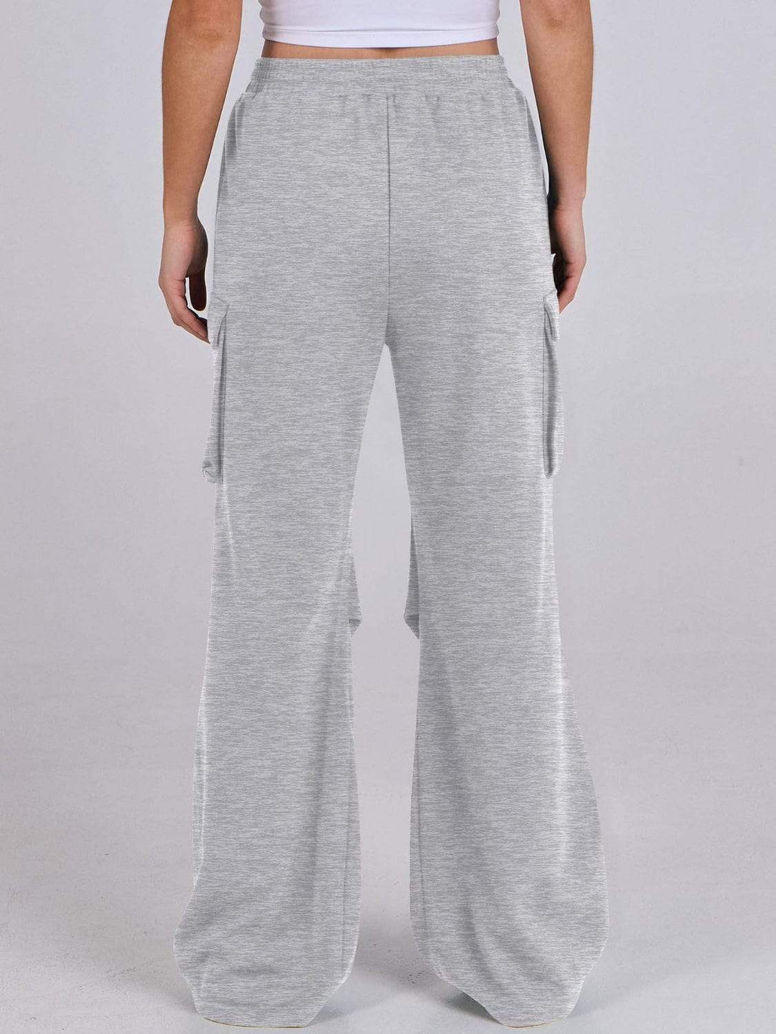 Elastic Waist Wide Leg Pants with Pockets - Trendsi - Flyclothing LLC