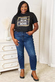 Simply Love WIFE MOM BOSS Leopard Graphic T-Shirt - Trendsi - Flyclothing LLC