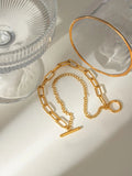 18K Gold-Plated Stainless Steel Chain Bracelet - Trendsi