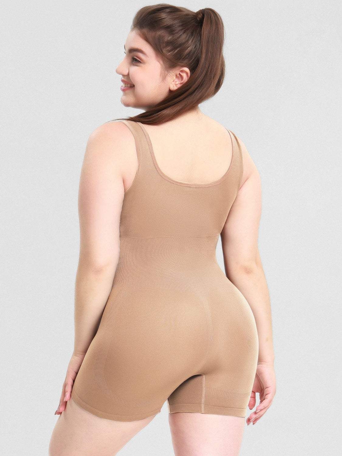 Scoop Neck Wide Strap Shaping Romper - Trendsi - Flyclothing LLC
