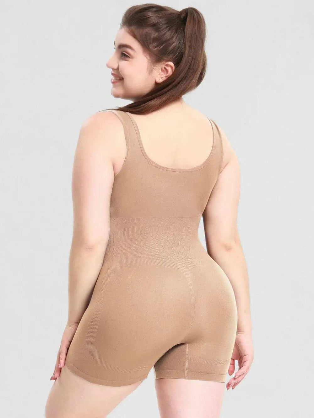 Scoop Neck Wide Strap Shaping Romper - Trendsi - Flyclothing LLC