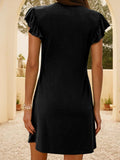 Lovelet V-Neck Ruffled Cap Sleeve Mini Dress - Trendsi