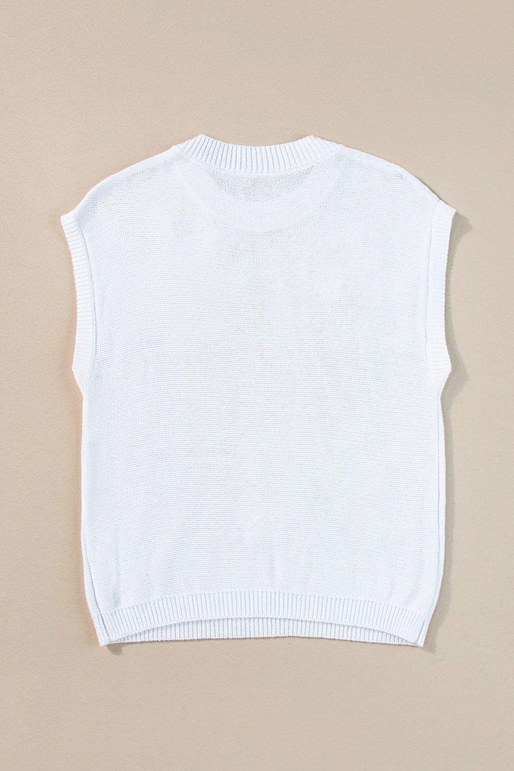 Crochet Flower Round Neck Sweater Vest - Trendsi - Flyclothing LLC