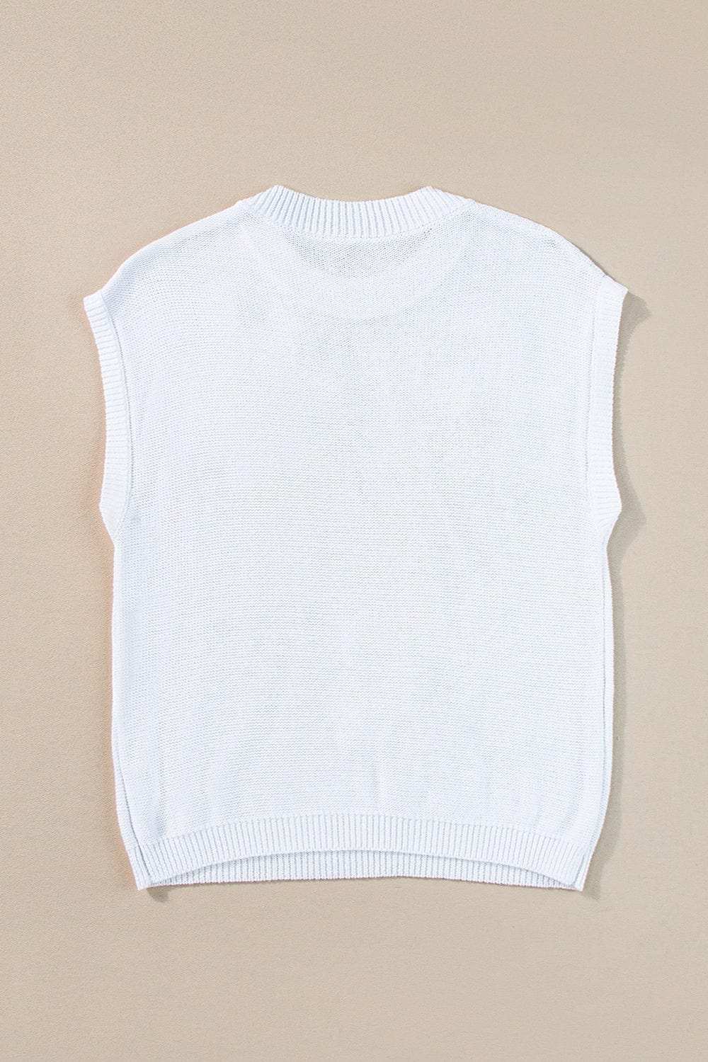 Crochet Flower Round Neck Sweater Vest - Trendsi - Flyclothing LLC