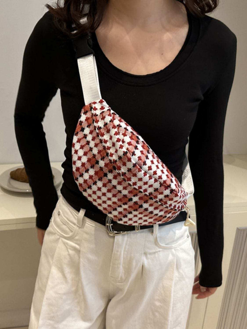 Plaid Wide Strap Crossbody Bag - Trendsi - Flyclothing LLC