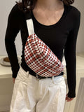 Plaid Wide Strap Crossbody Bag - Trendsi - Flyclothing LLC