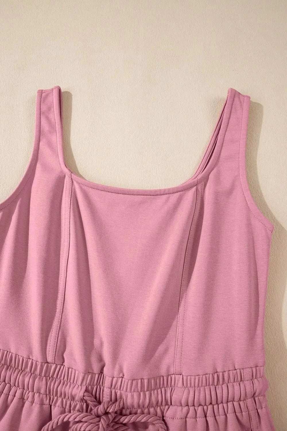 Elastic Waist Sleeveless Square Neck Jumpsuit - Trendsi - Flyclothing LLC