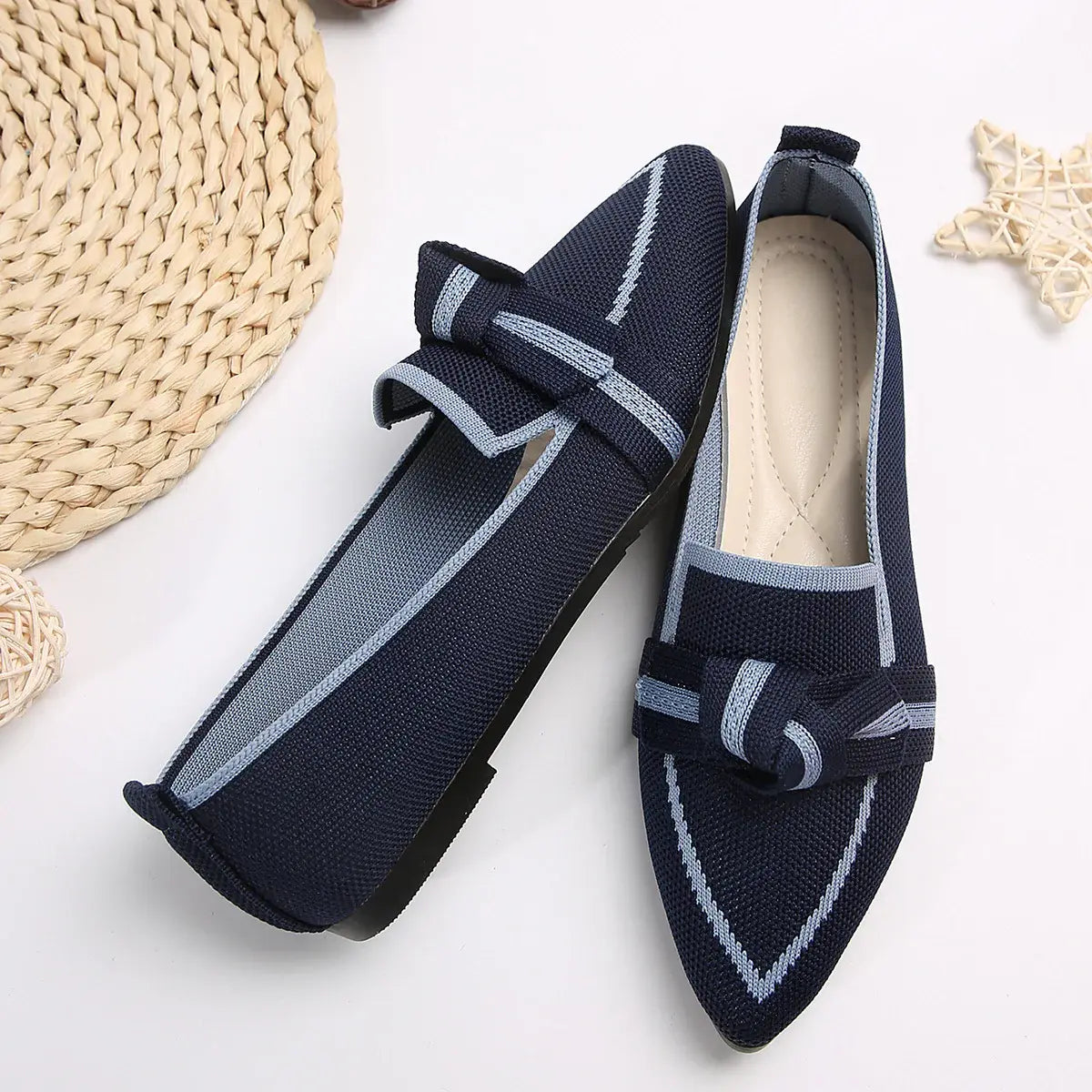 Point Toe Mesh Flat Slip-Ons - Trendsi - Flyclothing LLC