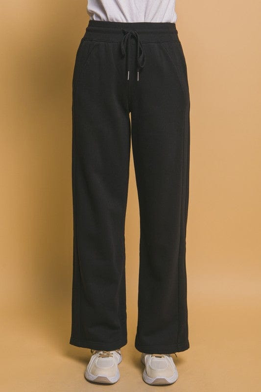 Love Tree Drawstring Wide Leg Sweatpants with Pockets - Trendsi