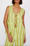 Tied Front Striped Top and Pants Set - Trendsi - Flyclothing LLC