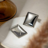 Stainless Steel Rectangular Stud Earrings - Trendsi - Flyclothing LLC