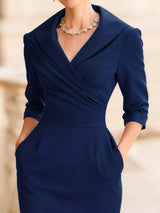 Surplice Long Sleeve Dress - Trendsi - Flyclothing LLC