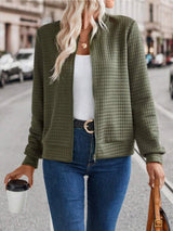 Zip Up Long Sleeve Jacket - Trendsi - Flyclothing LLC