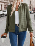 Zip Up Long Sleeve Jacket - Trendsi