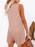 Full Size Pocketed Scoop Neck Sleeveless Romper - Trendsi