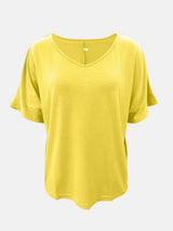 Full Size Scoop Neck Short Sleeve T-Shirt - Trendsi - Flyclothing LLC