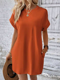 Round Neck Short Sleeve Mini Dress - Trendsi - Flyclothing LLC