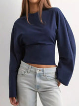 Full Size Long Sleeve Fitted T-Shirt Plus Size - Trendsi - Flyclothing LLC