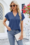 V-Neck Flutter Sleeve T-Shirt - Trendsi - Flyclothing LLC