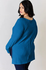 Basic Bae Full Size Ribbed Round Neck Slit T-Shirt - ShopBasicbae - Flyclothing LLC