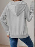 Perfee Half Zip Long Sleeve Hoodie - Trendsi