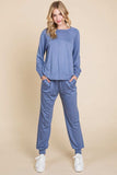Super Lady Round Neck Raglan Sleeve Top and Pants Lounge Set - Trendsi - Flyclothing LLC