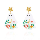 Whimsical Ghost Earrings with Floral Design - Trendsi - Flyclothing LLC