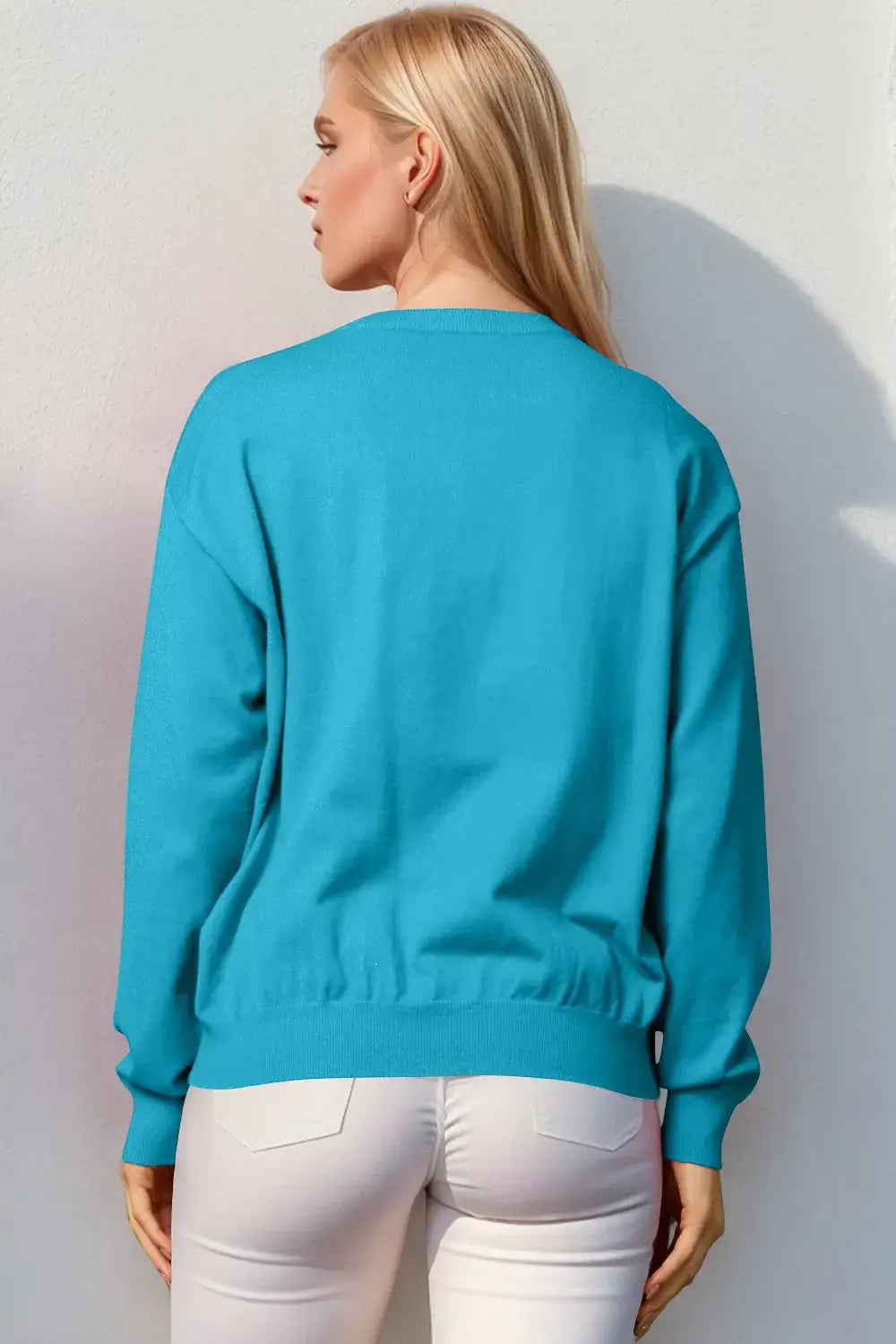 Double Take Full Size Nutcracker Sequin Long Sleeve Sweater - Trendsi - Flyclothing LLC
