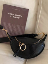 Chain Decor Crescent Crossbody Bag - Trendsi - Flyclothing LLC