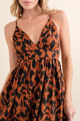 And The Why Leopard Print Plunge Maxi Dress - Trendsi - Flyclothing LLC