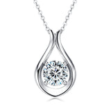 2 Carat Moissanite 925 Sterling Silver Pendant Necklace - Trendsi - Flyclothing LLC