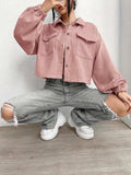 Collared Neck Dropped Shoulder Jacket - Trendsi - Flyclothing LLC