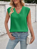 Lovelet Ribbed V-Neck Slit Sweater Vest - Trendsi - Flyclothing LLC