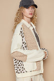 POL Leopard Exposed Seam Button Up Quilted Jacket - Trendsi