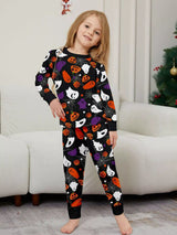 Full Size Halloween Themed Family Matching Pajama Set with Ghost and Pumpkin Print Plus Size - Trendsi - Flyclothing LLC