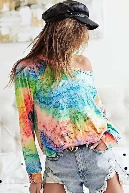 BiBi Tie Dye Soft Knit Jersey T-Shirt - Trendsi - Flyclothing LLC