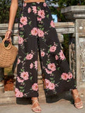 Printed Elastic Waist Wide Leg Pants - Trendsi - Flyclothing LLC