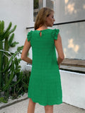 Ruffled Round Neck Sleeveless Dress - Trendsi