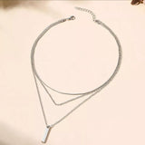 Three Layered Bar Pendant Necklace - Trendsi - Flyclothing LLC